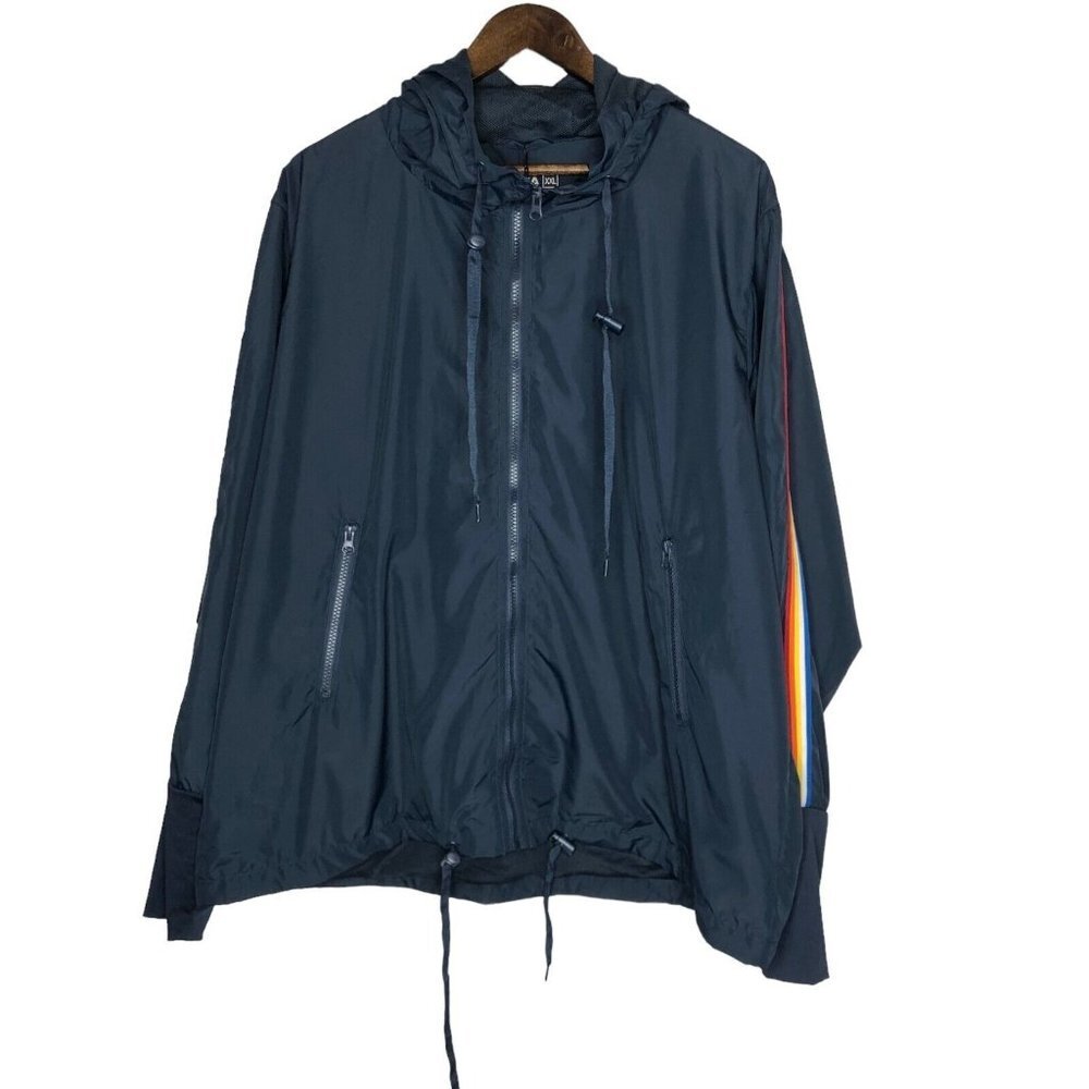 Zyia Active NWT Navy Rainbow Bomber‎ Hooded Full Zip Jacket Size XXL